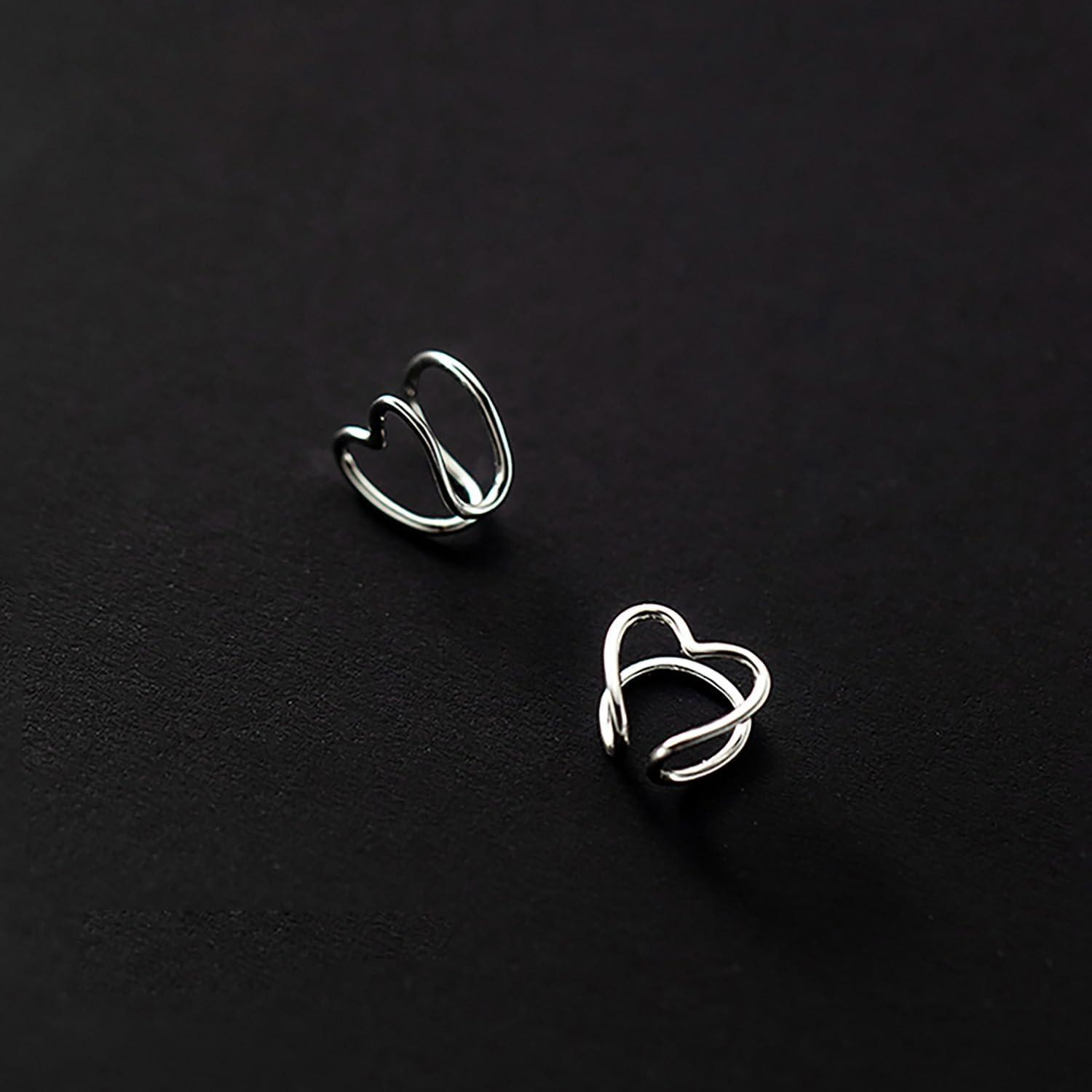 Pendientes de Corazón Sin Perforación Reffeer de Plata S925