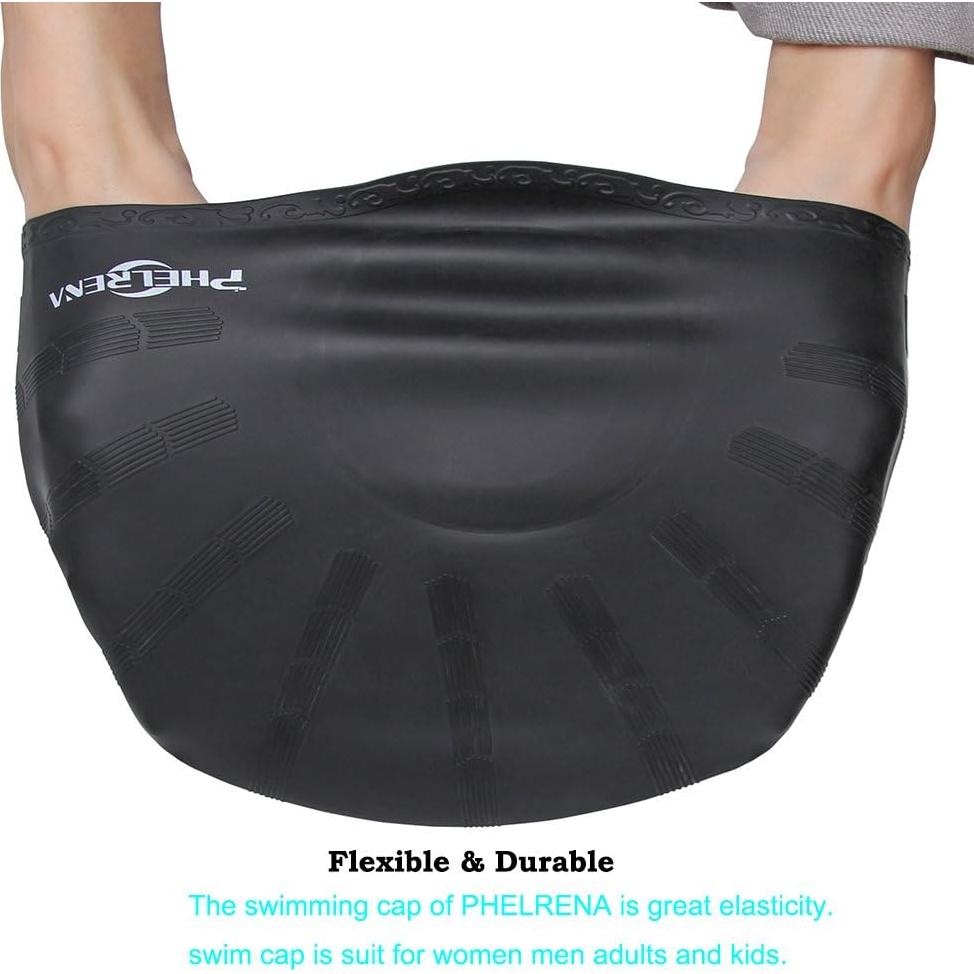 Gorro de Natación PHELRENA Silicona Premium Impermeable