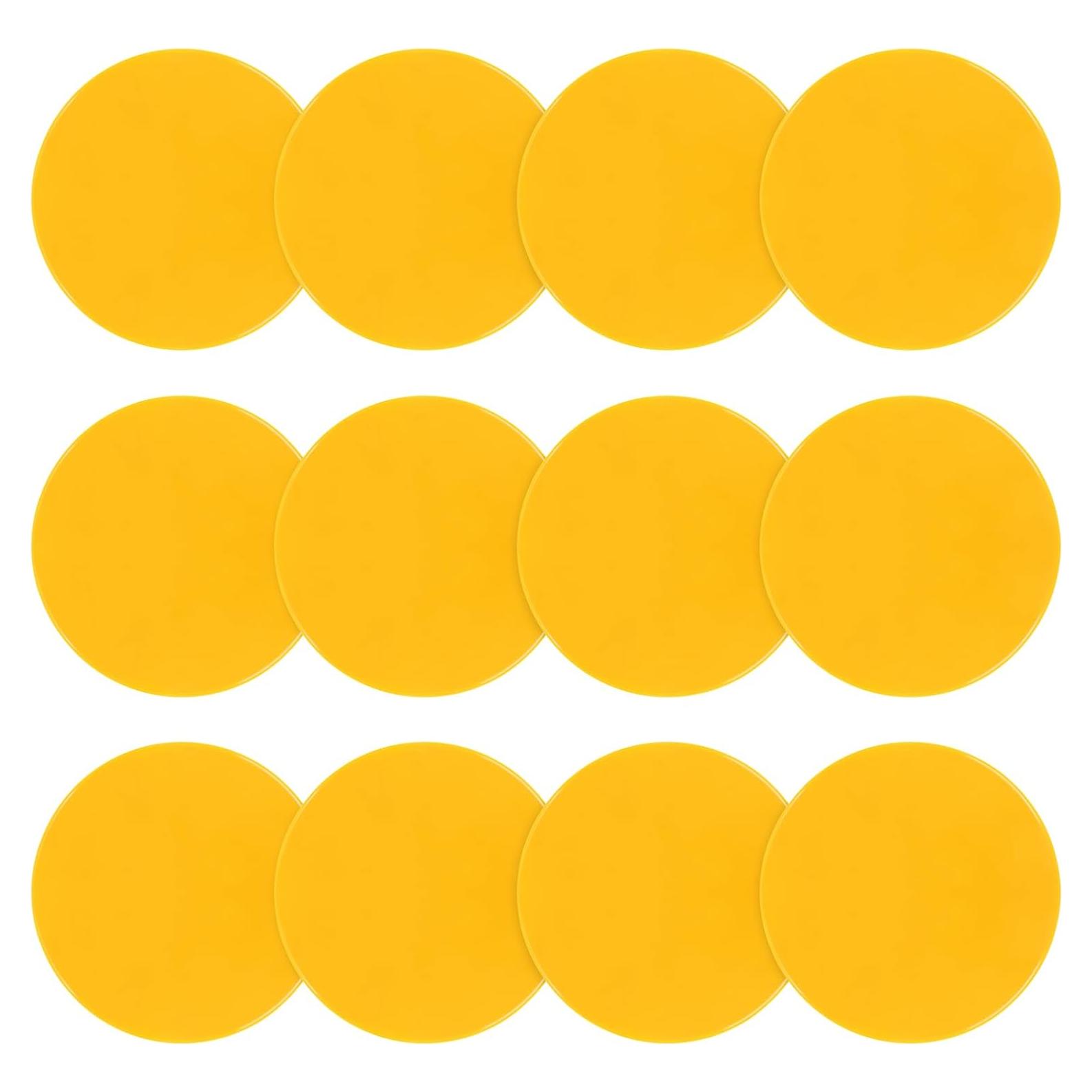 Marcadores de Puntos de Goma ZIECE 9" Amarillo 12Pcs Antideslizantes