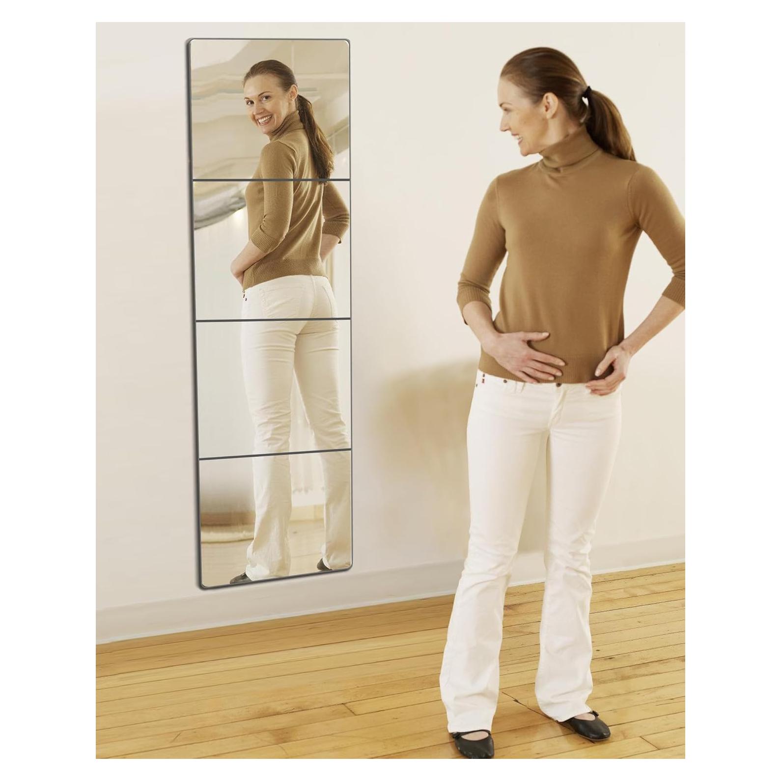 Espejos de Pared Acrílicos Irrompibles Quegau 4 Pcs 25.4x25.4 cm