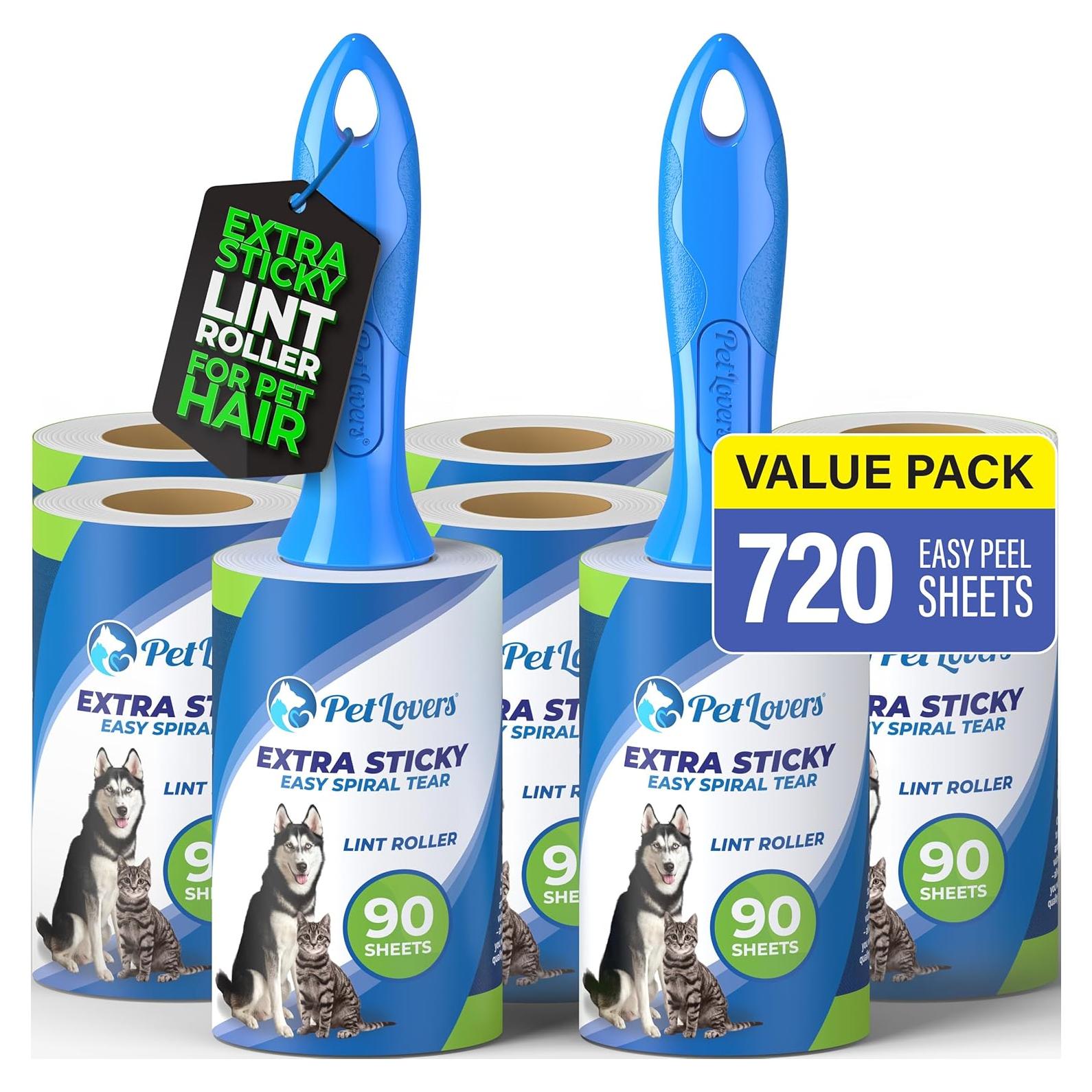 Juego de Rodillos Adhesivos Extra Pegajosos PetLovers 720 Hojas