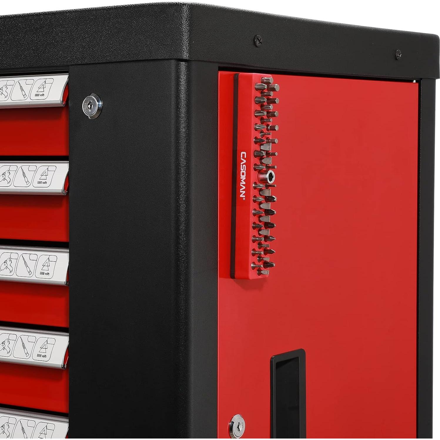 Organizador de Puntas Hexagonales CASOMAN 2PCS Rojo 86 Agujeros