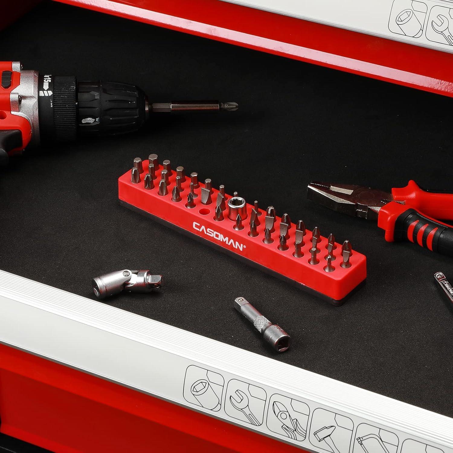 Organizador de Puntas Hexagonales CASOMAN 2PCS Rojo 86 Agujeros