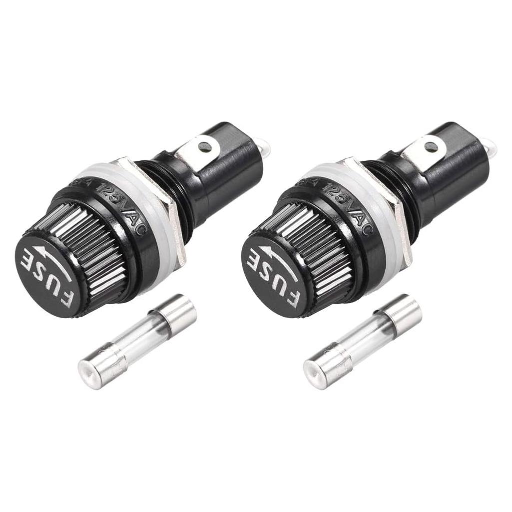 Portafusible Montado en Panel uxcell AC 250V 10A 2Pcs