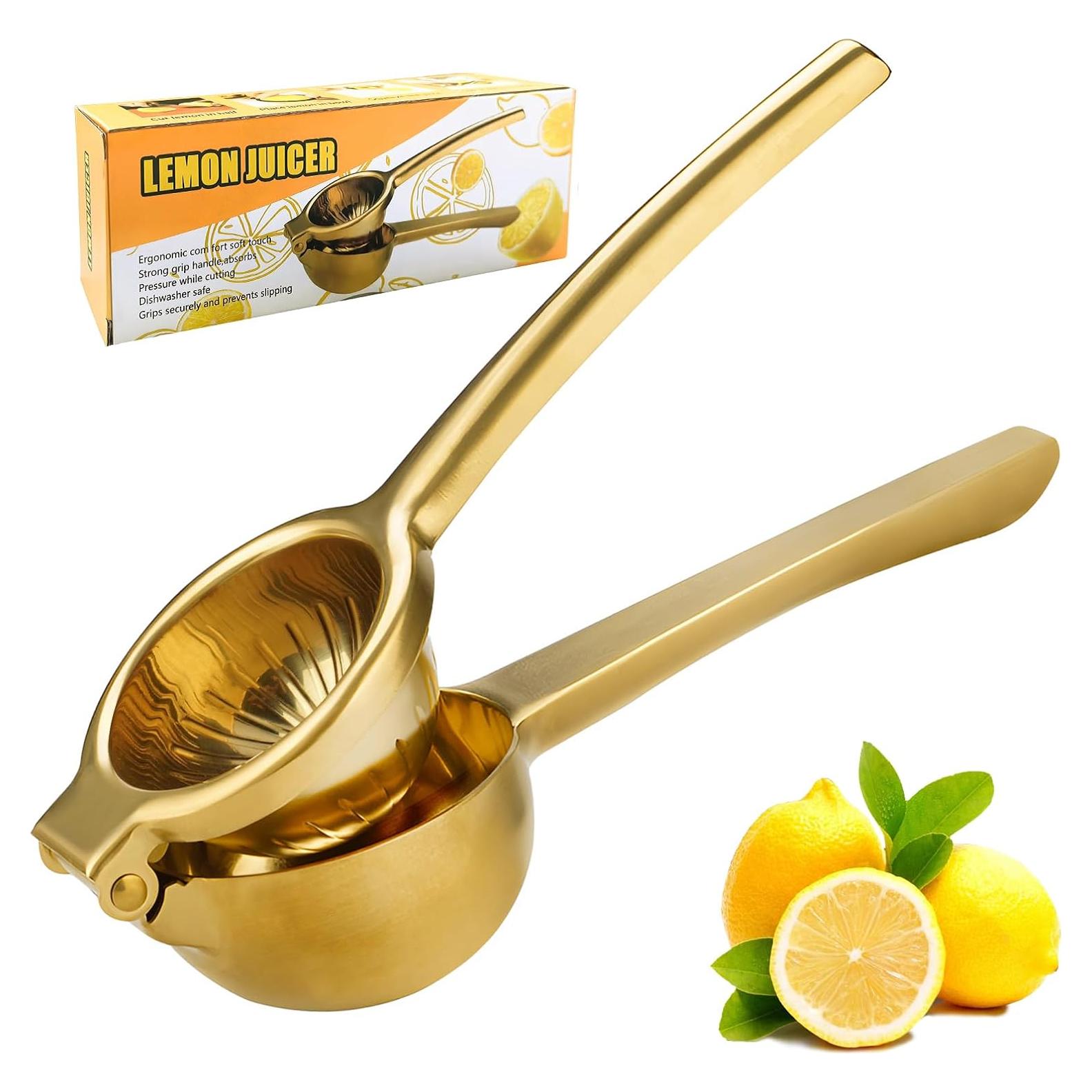 Exprimidor Manual de Limón SHIKORI de Acero Inoxidable Oro