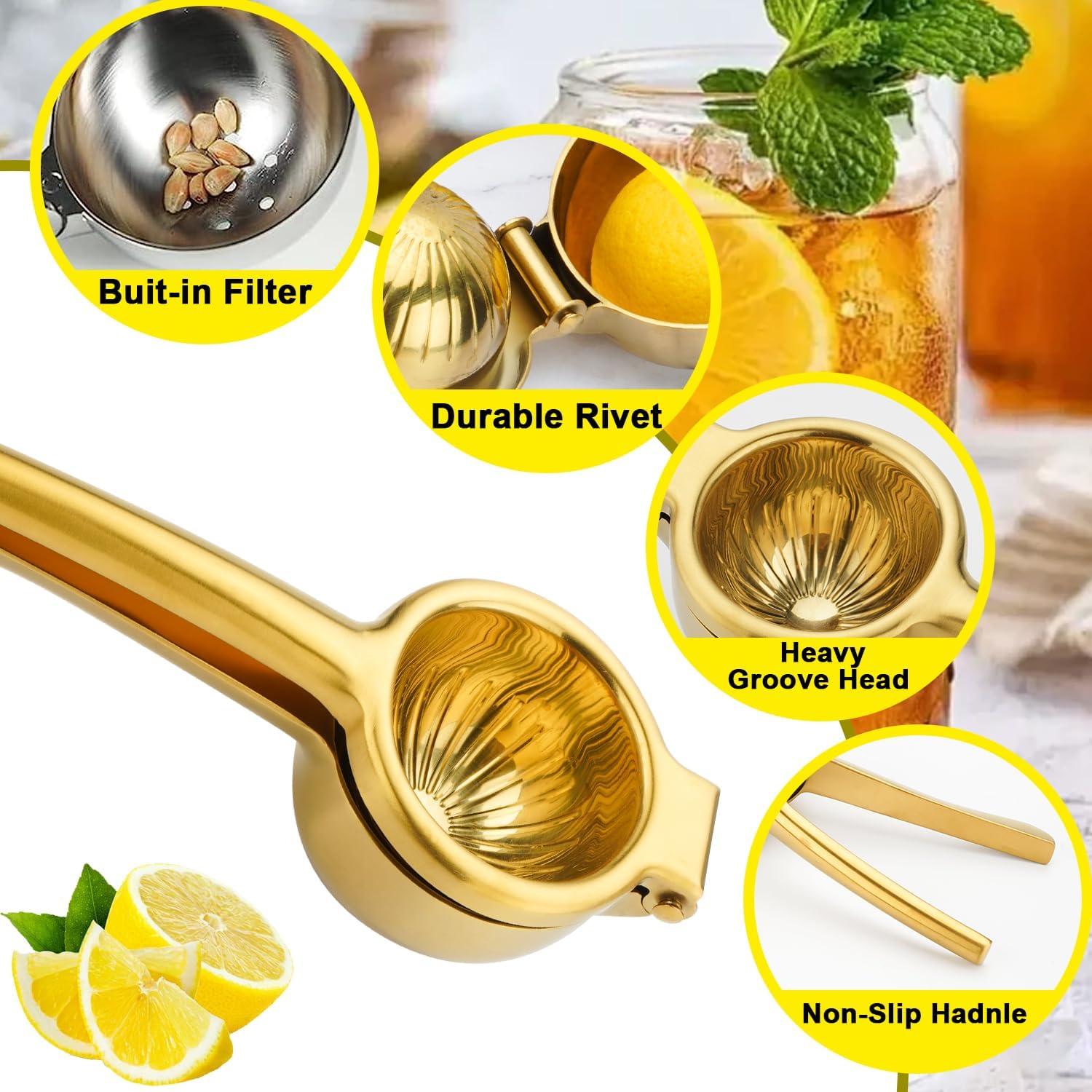 Exprimidor Manual de Limón SHIKORI de Acero Inoxidable Oro