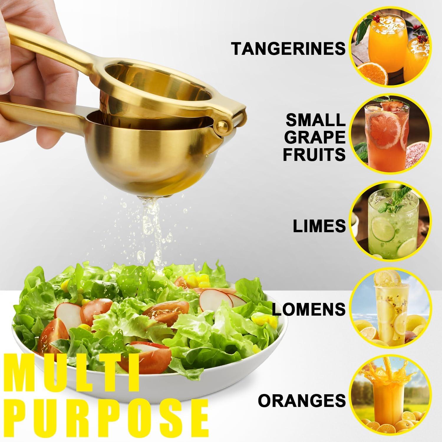 Exprimidor Manual de Limón SHIKORI de Acero Inoxidable Oro