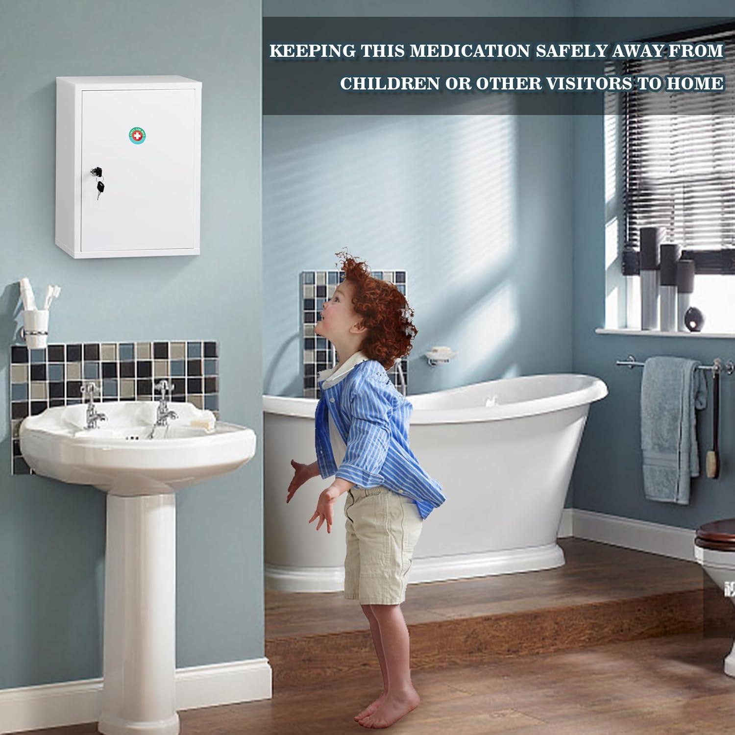 Gabinete de Medicina Montado en Pared KYODOLED 40x30x12 cm Blanco