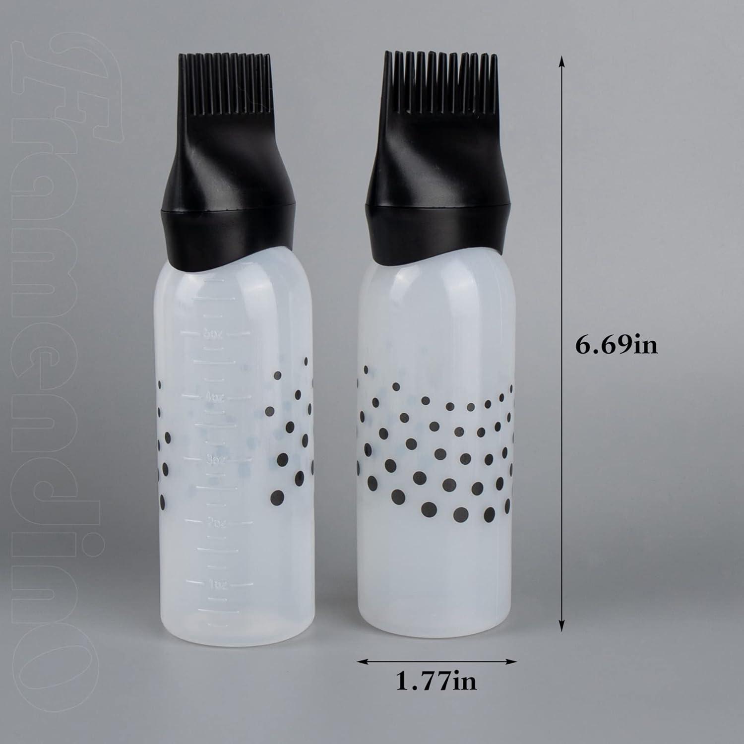 Botellas de Plástico Negro con Aplicador de Peine Raíz - Framendino 3 Paquete