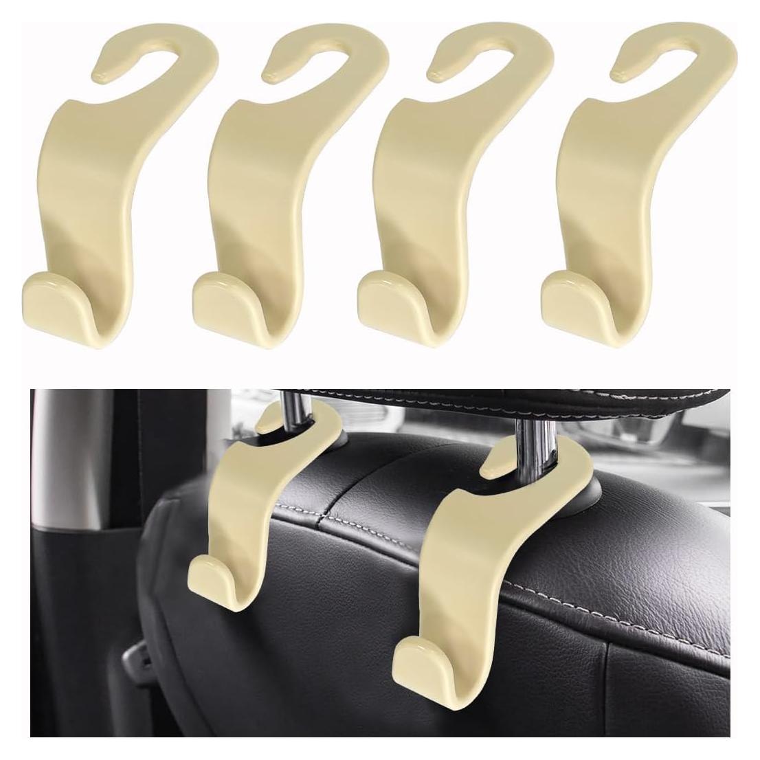 Ganchos para Reposacabezas de Asiento de Coche Ziciner - 4 Piezas Beige
