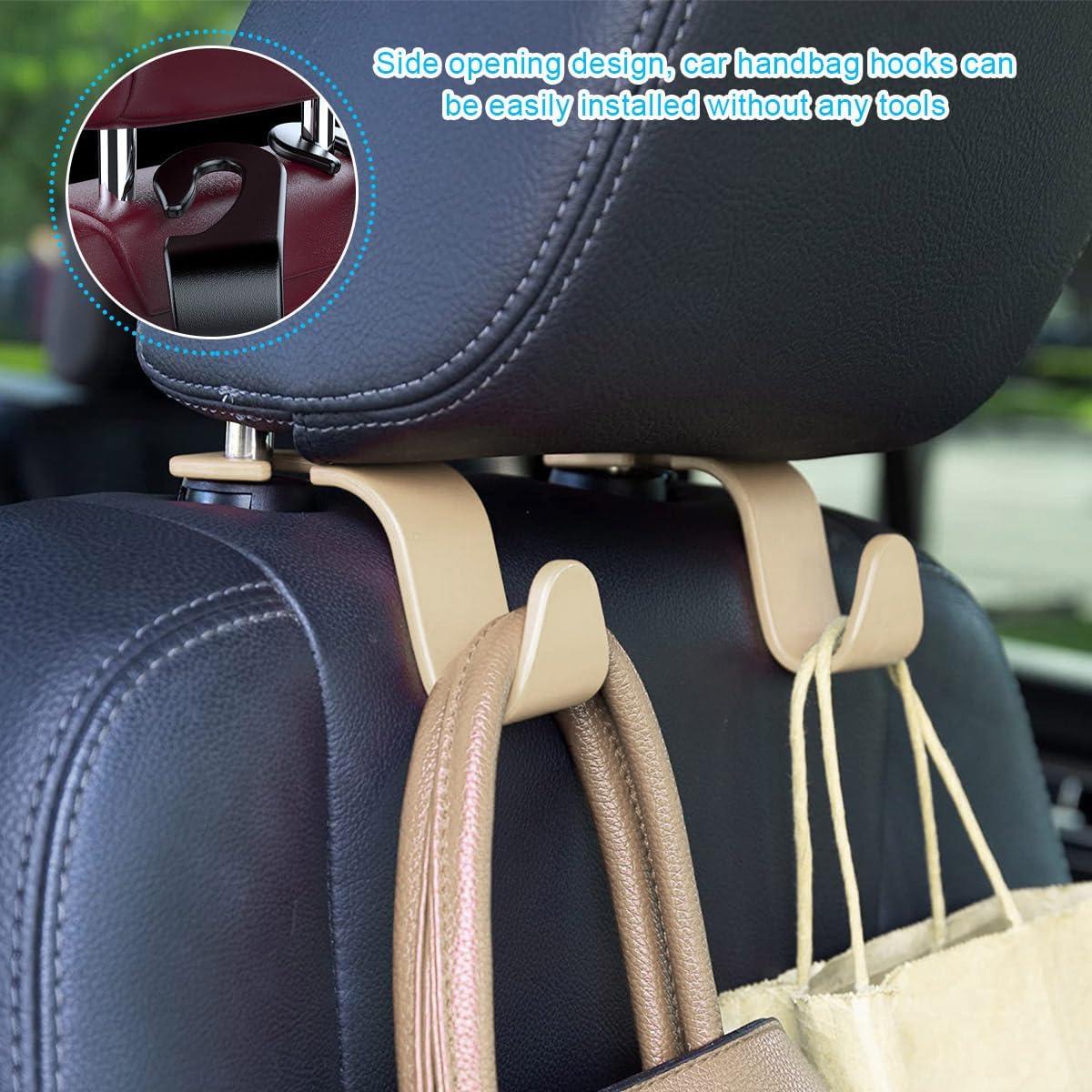 Ganchos para Reposacabezas de Asiento de Coche Ziciner - 4 Piezas Beige