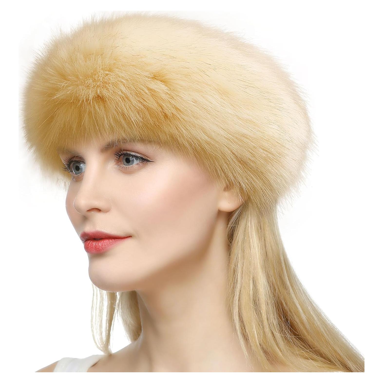 Banda para la Cabeza Dikoaina de Piel Sintética Beige para Mujeres