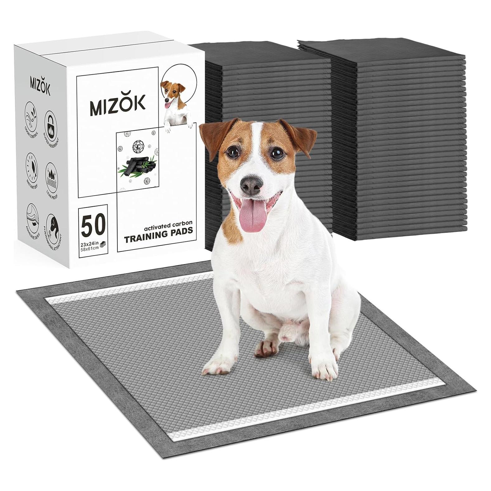 Almohadillas para Perros MIZOK 58x61cm 50 Unidades Carbón Activo