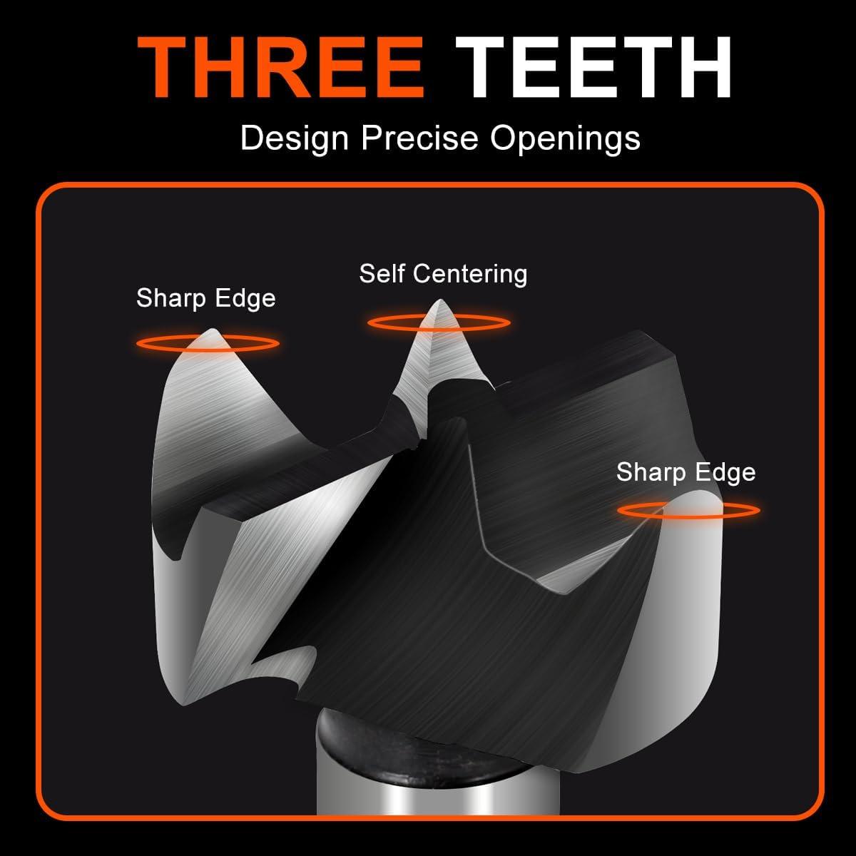 Juego de Brocas Forstner COMOWARE 16 Piezas Acero al Carbono