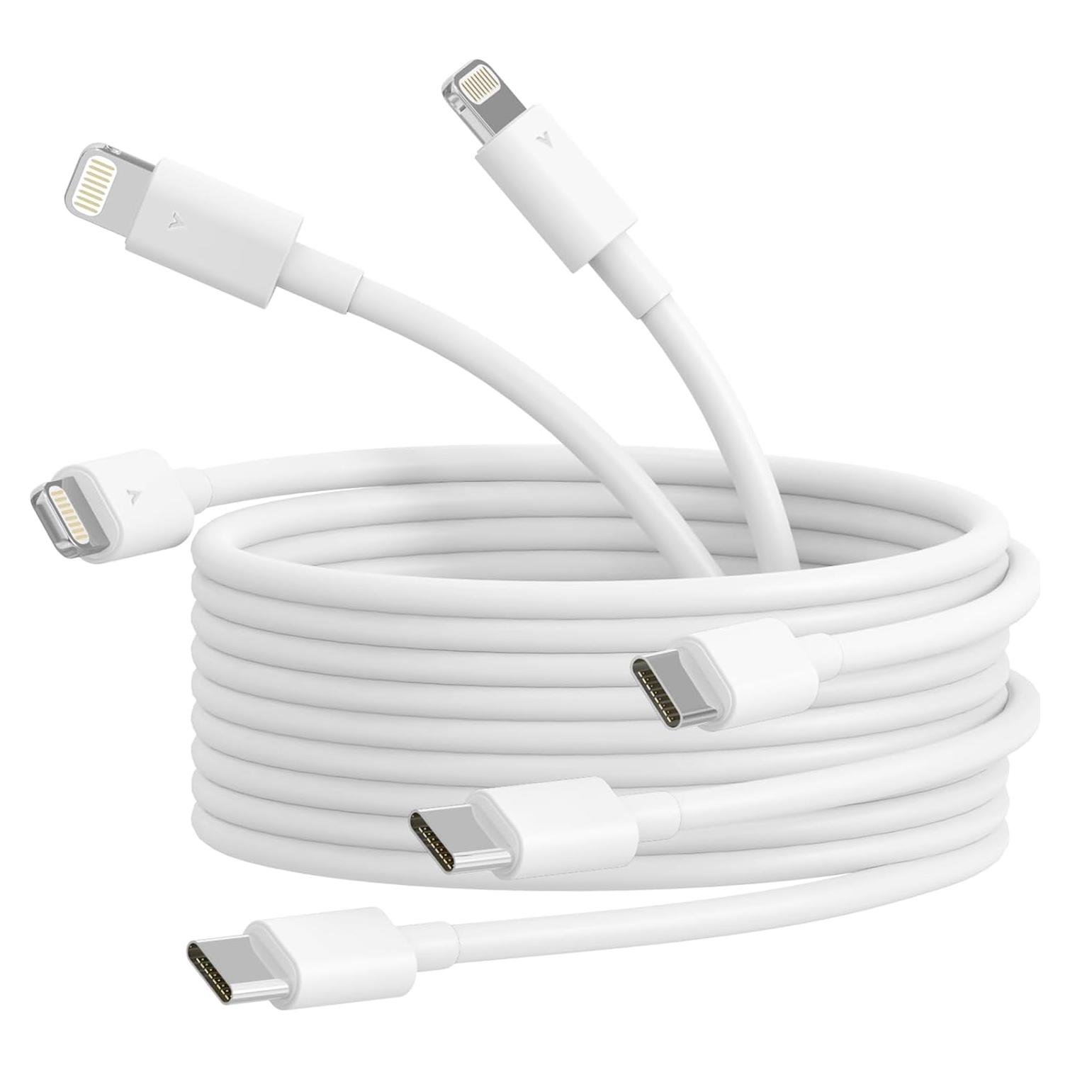 Cable USB C a Lightning 3 Pack 1.83m TOBUHI MFi Carga Rápida