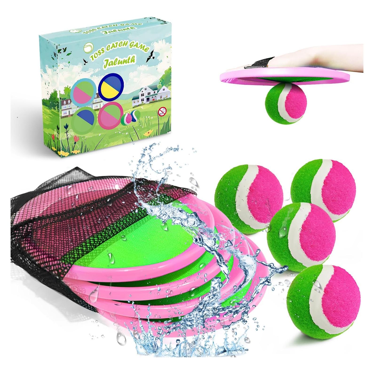 Juego de Palas Jalunth para Lanzar Pelotas Rosa 4 Pzas