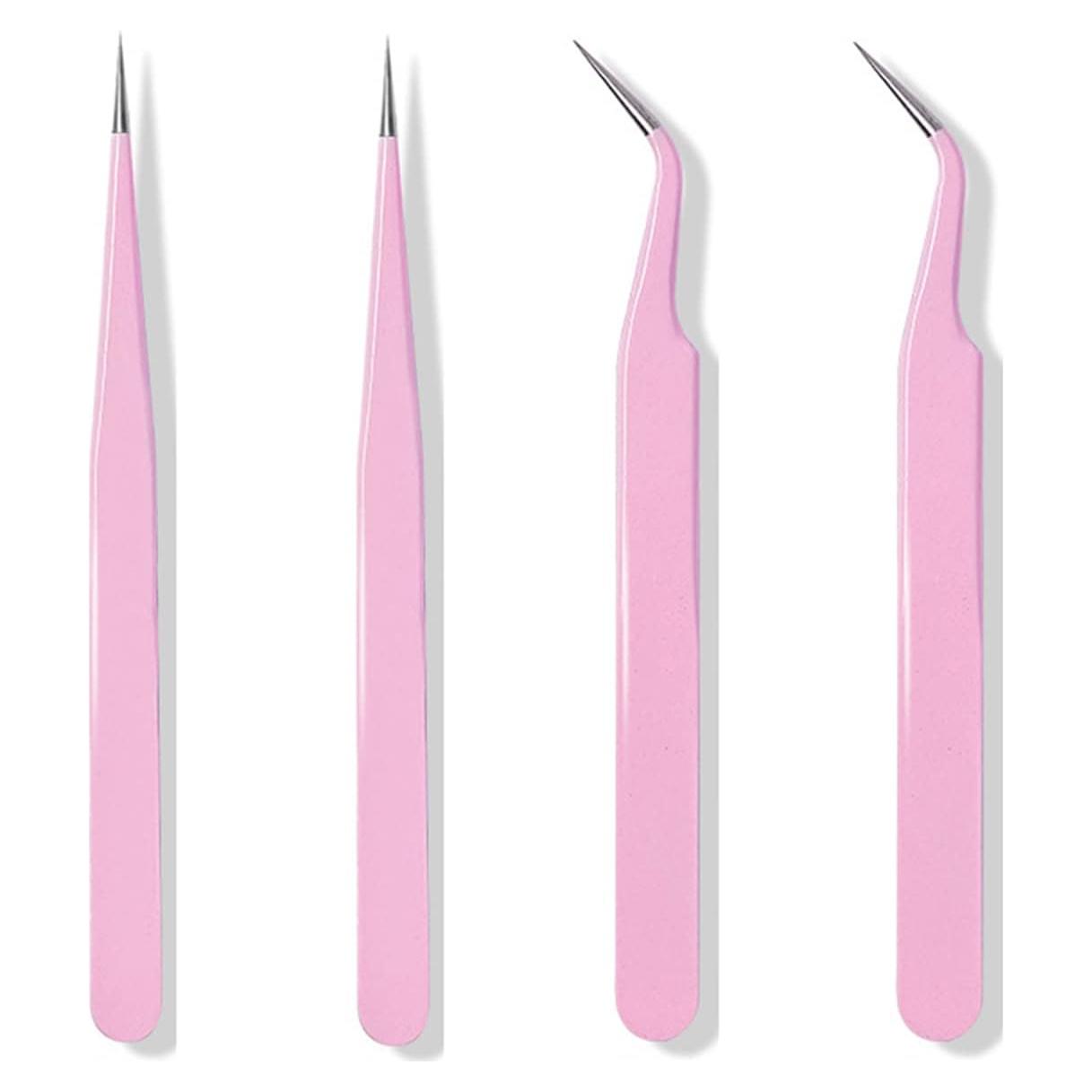 Juego de Pinzas de Precisión KLTMYFW 4 Piezas Acero Inoxidable