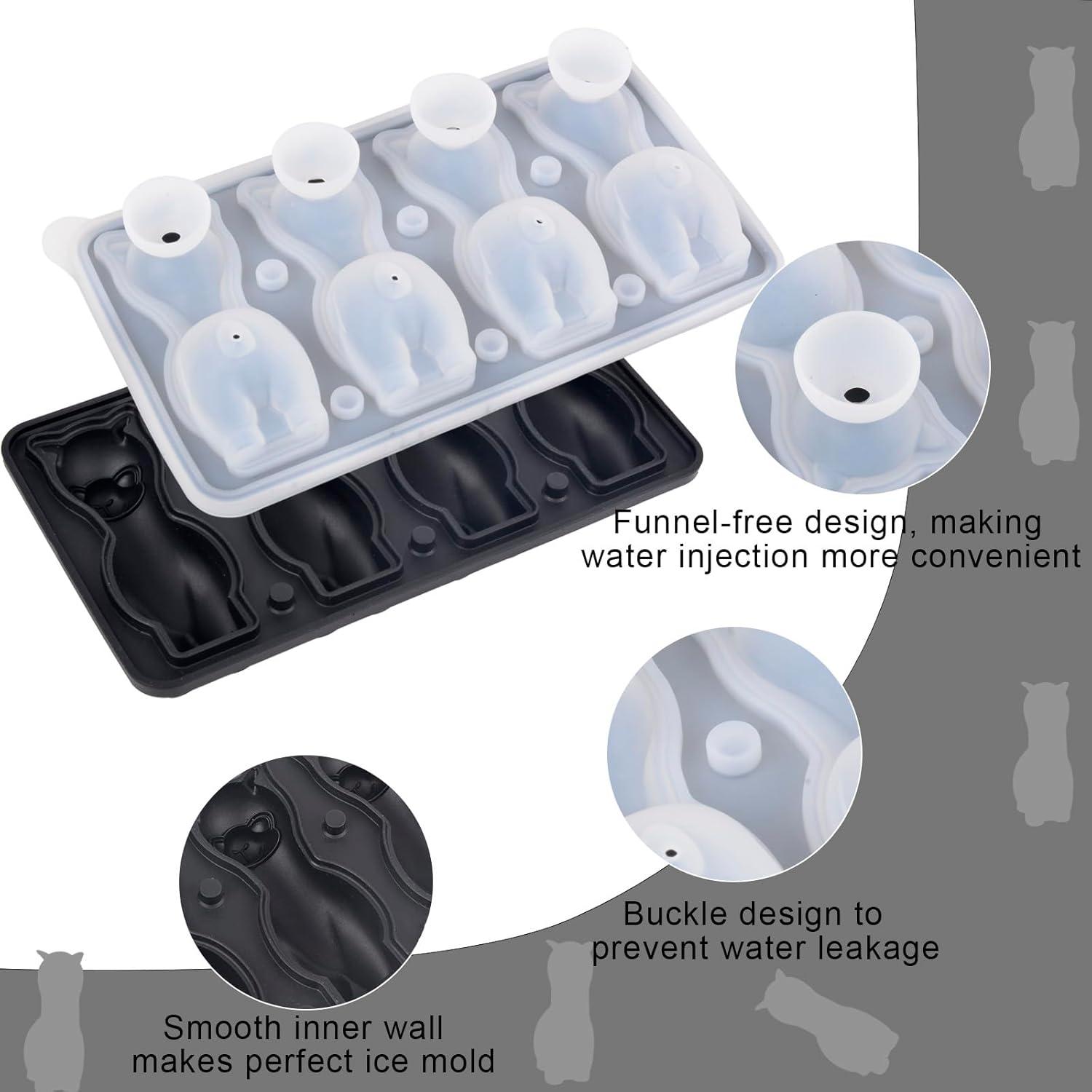 Molde de Hielo Alpaca 3D - Bandeja Silicona Reutilizable 4 Cubos