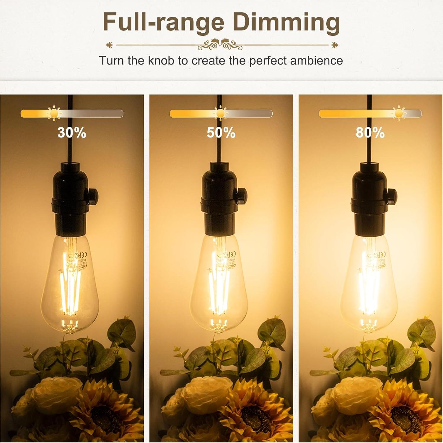 Socket de Lámpara Regulable DiCUNO E26 Vintage Negro 60W