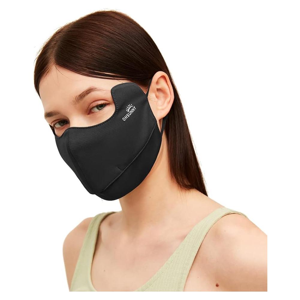 Cubierta Facial Solar UPF 50+ Anti-UV para Mujeres - Negra