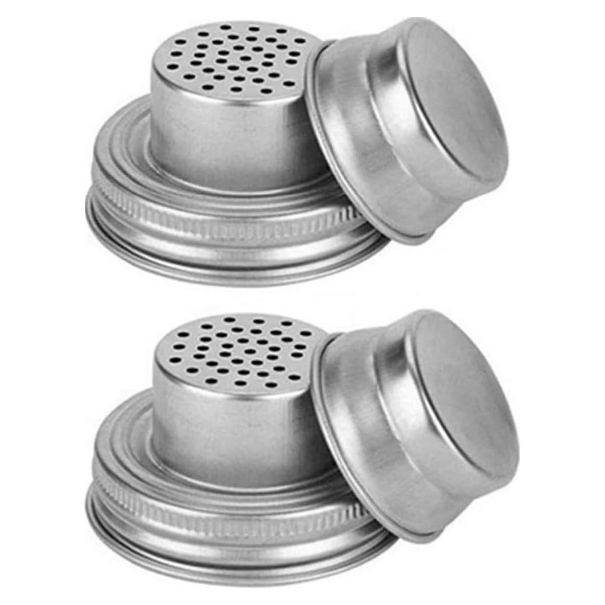 Tapa de tarro de cristal acero inoxidable con sellos silicona - 2 unidades