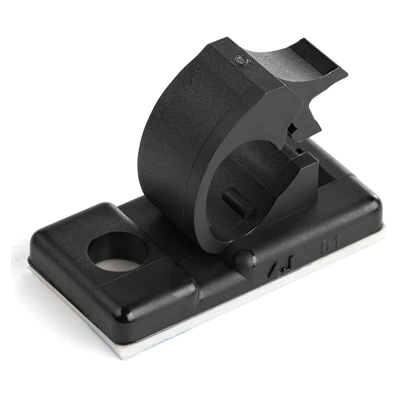 Clips de Gestión de Cables Adhesivos StarTech 100 Pack Negro