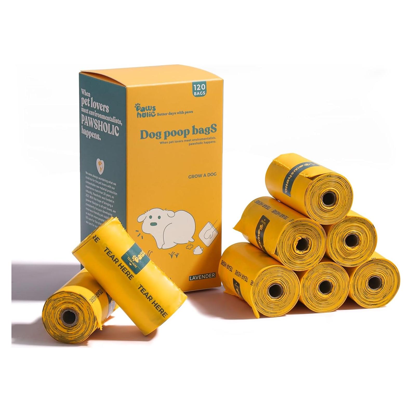 Bolsas para Excremento de Perro PAWSHOLIC 120 Unidades Lavanda