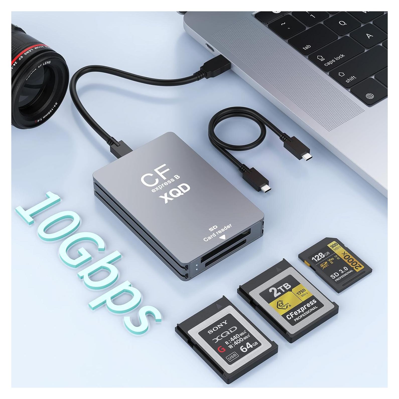 Lector de tarjetas 5 en 1 Rocketek CFexpress Tipo B/SD/XQD