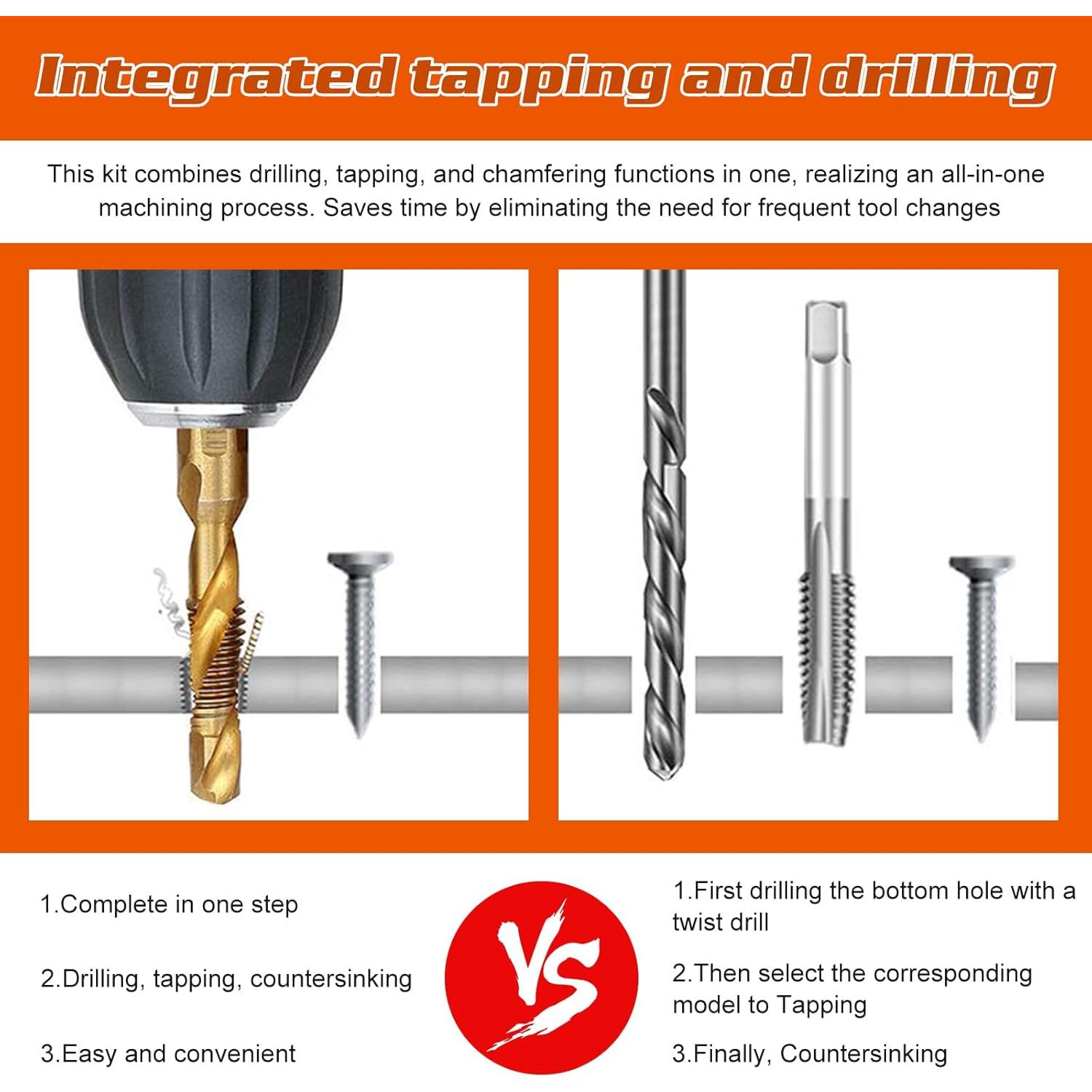 Juego de Brocas y Machos HSS Titanio OCR 13 Piezas