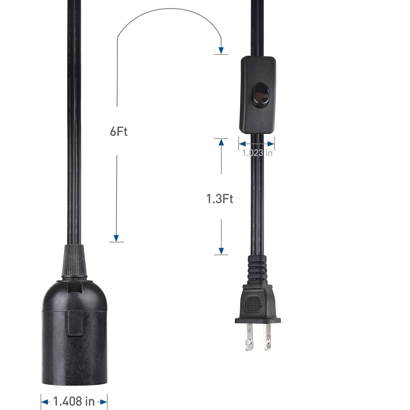 Cable de Luz Colgante con Interruptor Cable Matters 2.44m Negro