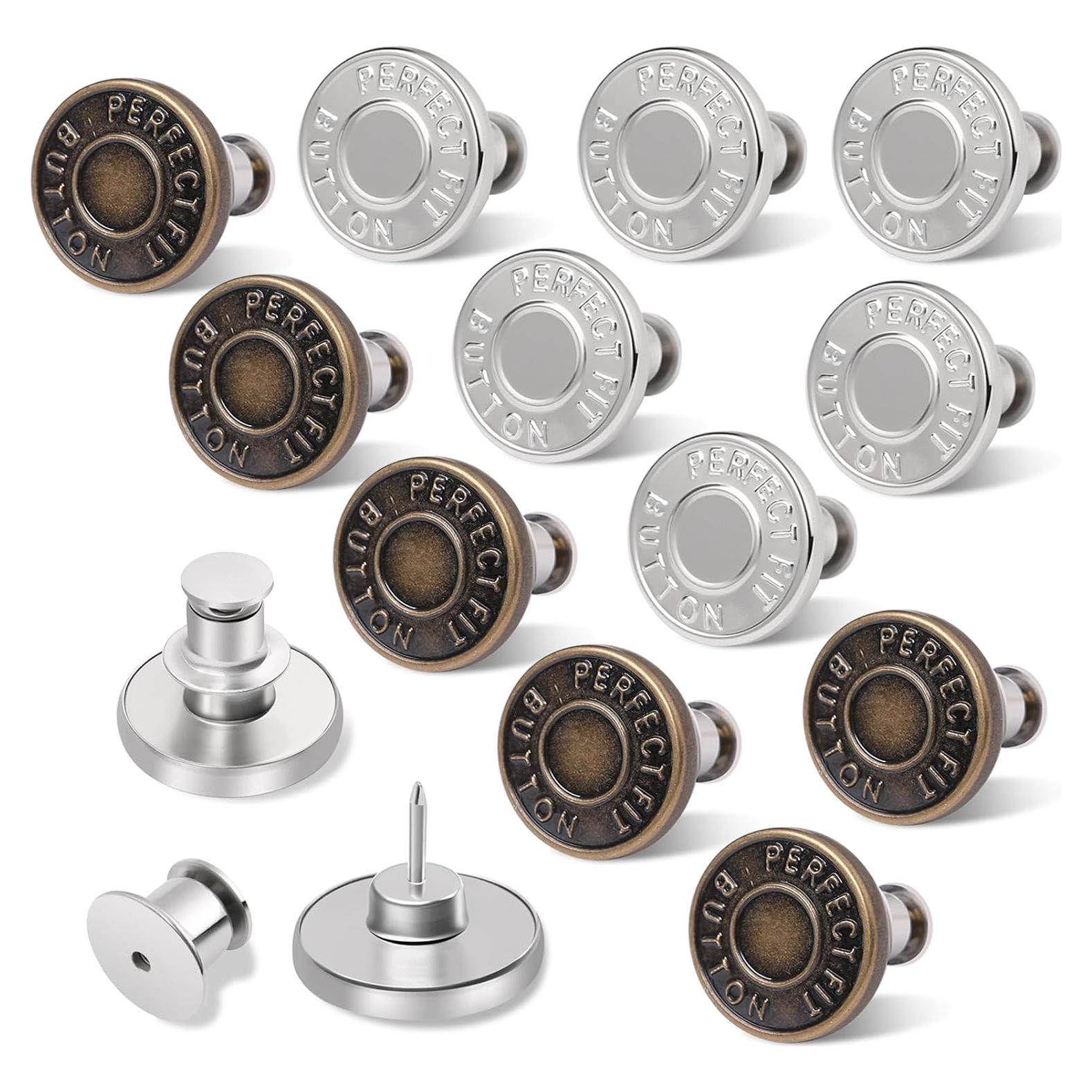 Botones Ajustables Ceryvop 12 Piezas Metalicos para Jeans