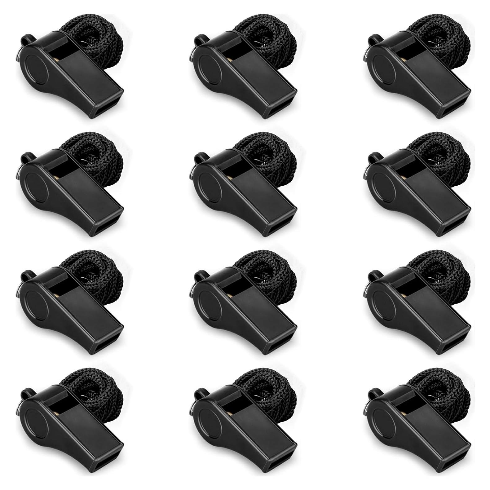 Silbatos de Plástico Hipat 12PCS con Cordón - Sonido Fuerte 120dB