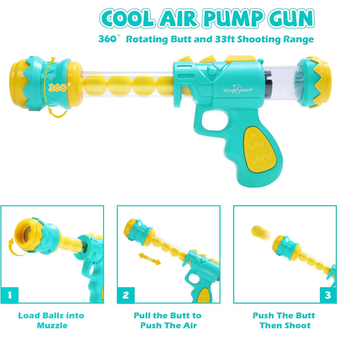 Juguete de Tiro Dinosaurio EagleStone 8808-10Blv con 48 Pelotas