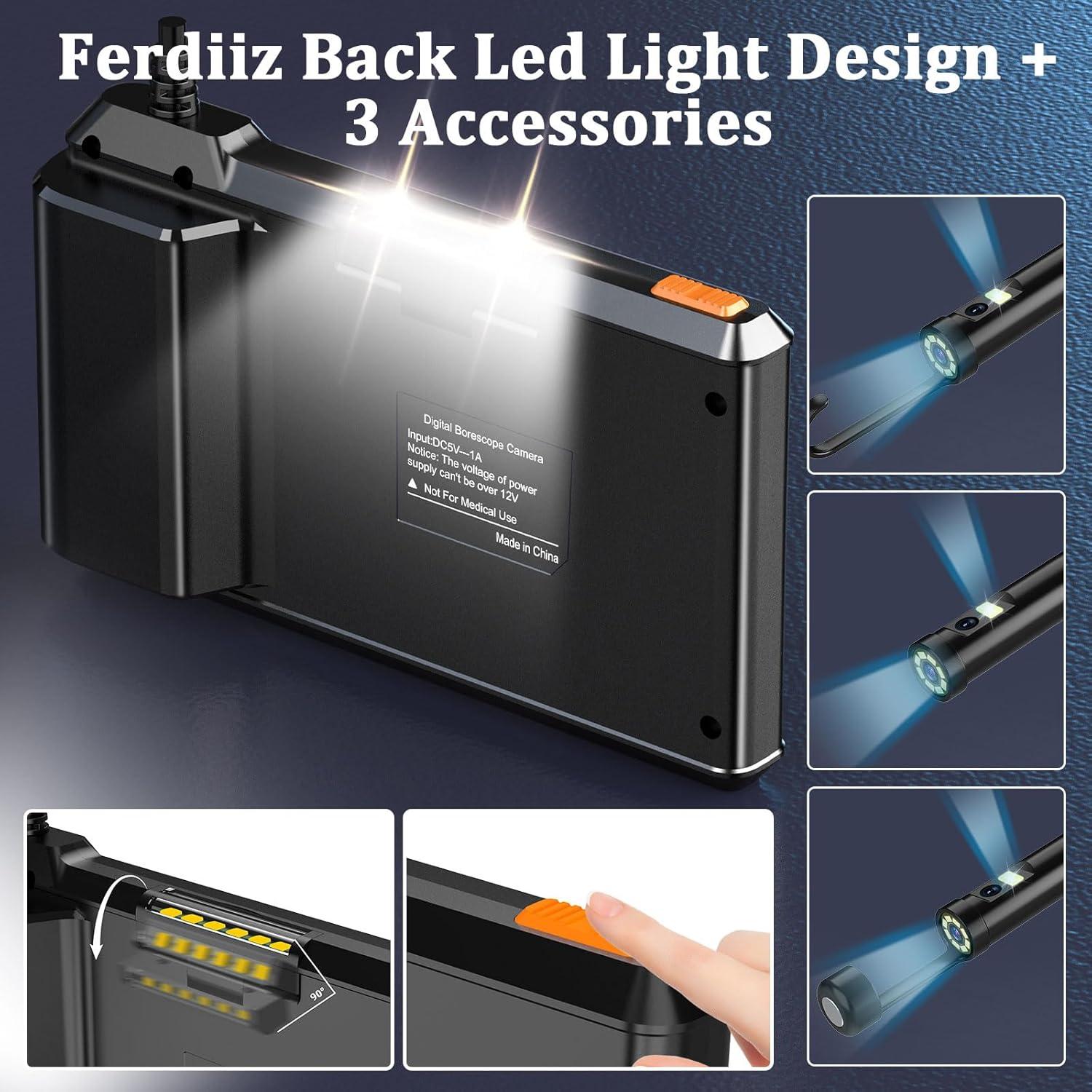 Borescopio Doble Lente Ferdiiz 5m IP67 HD 1920P con Luz