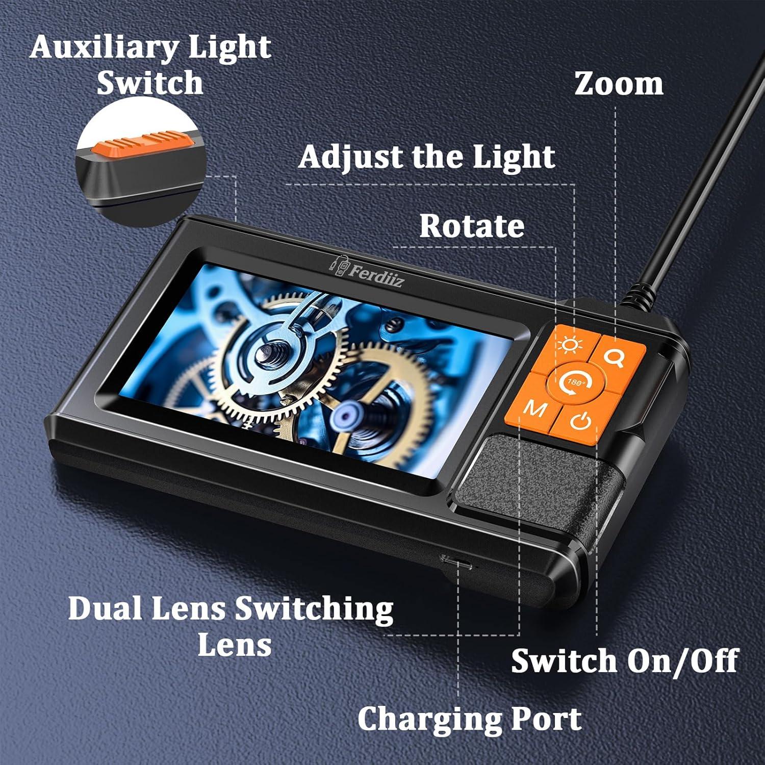 Borescopio Doble Lente Ferdiiz 5m IP67 HD 1920P con Luz