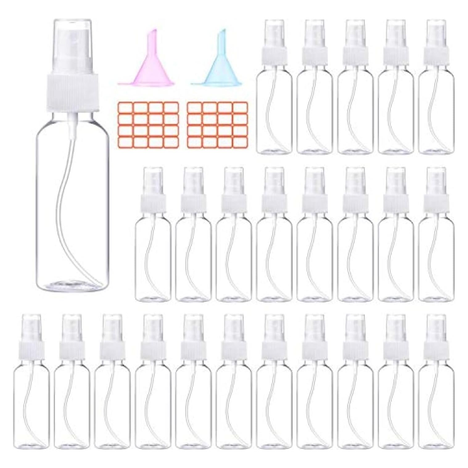 24 Botellas Mini Spray 60ml E-accexpert Recargables con Etiquetas