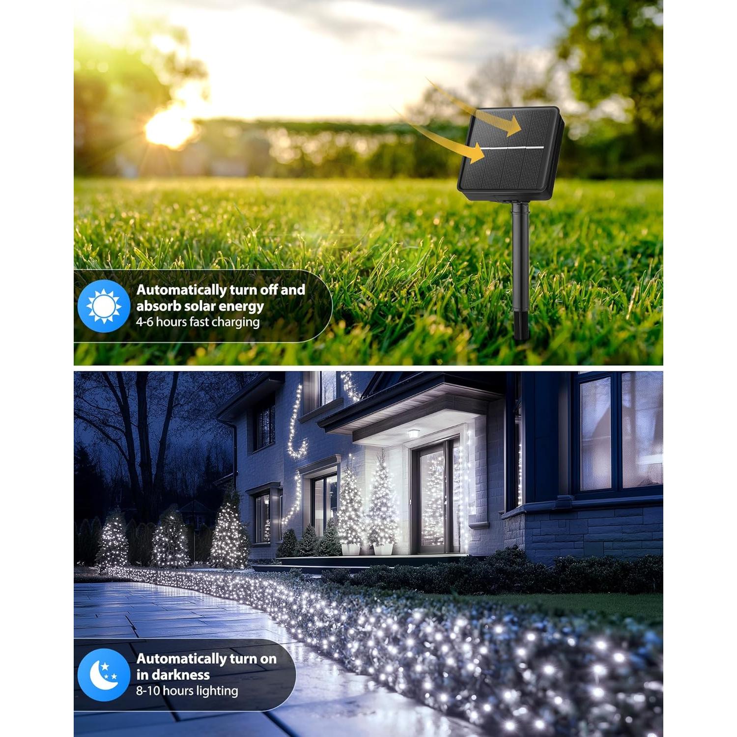 Luces de Cadena Solares Brightown 14m 120 LED IP65 2 Paquete