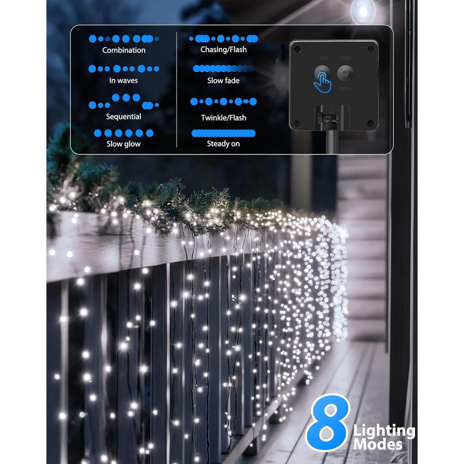 Luces de Cadena Solares Brightown 14m 120 LED IP65 2 Paquete