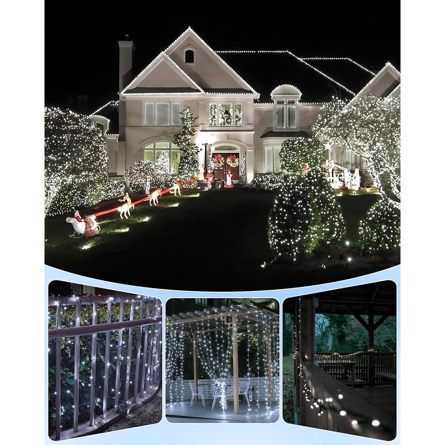 Luces de Cadena Solares Brightown 14m 120 LED IP65 2 Paquete