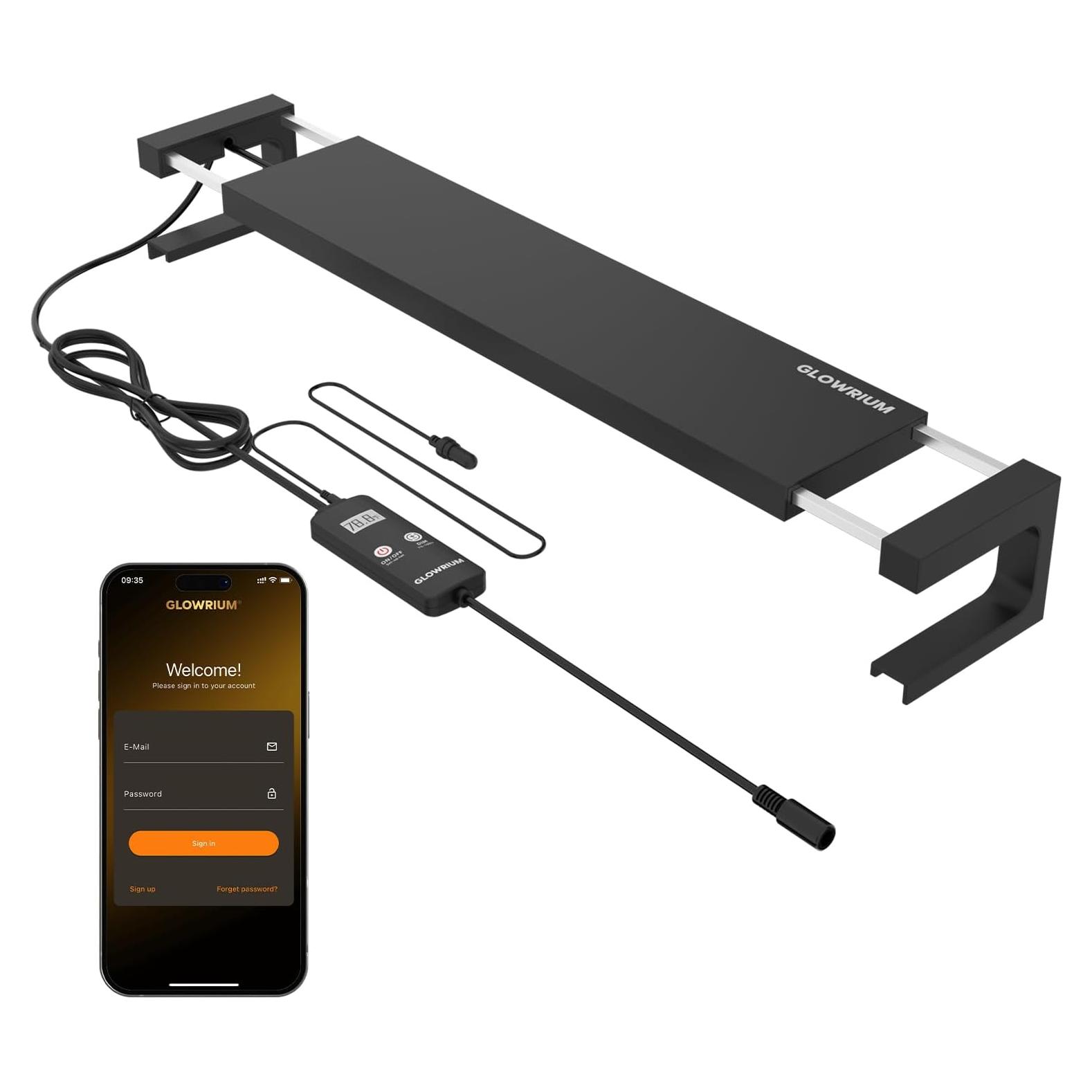 Luz de Acuario GLOWRIUM 58 cm Control Bluetooth y WiFi