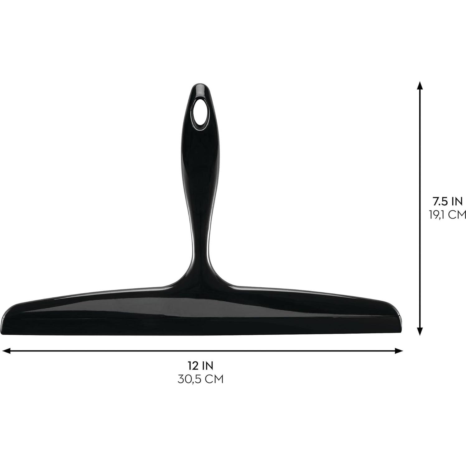 Limpiacristales para Ducha iDesign Negro con Gancho de Pared