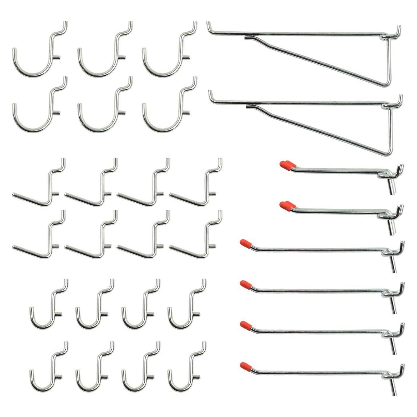 Conjunto de Ganchos para Tablero de Clavos Wellmax 30 Piezas
