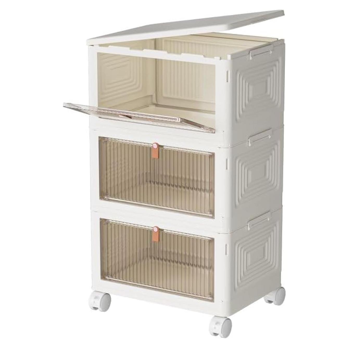 Contenedor de Almacenamiento YFXCVSL 3 Niveles 70L con Ruedas