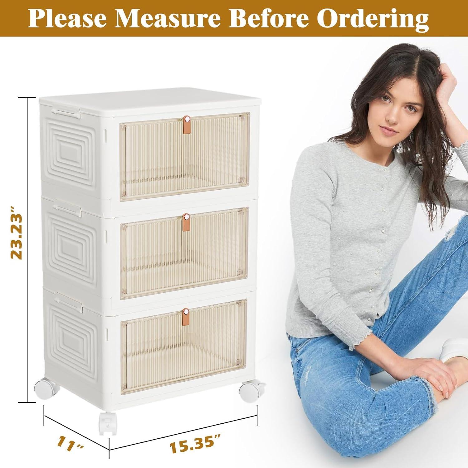 Contenedor de Almacenamiento YFXCVSL 3 Niveles 70L con Ruedas