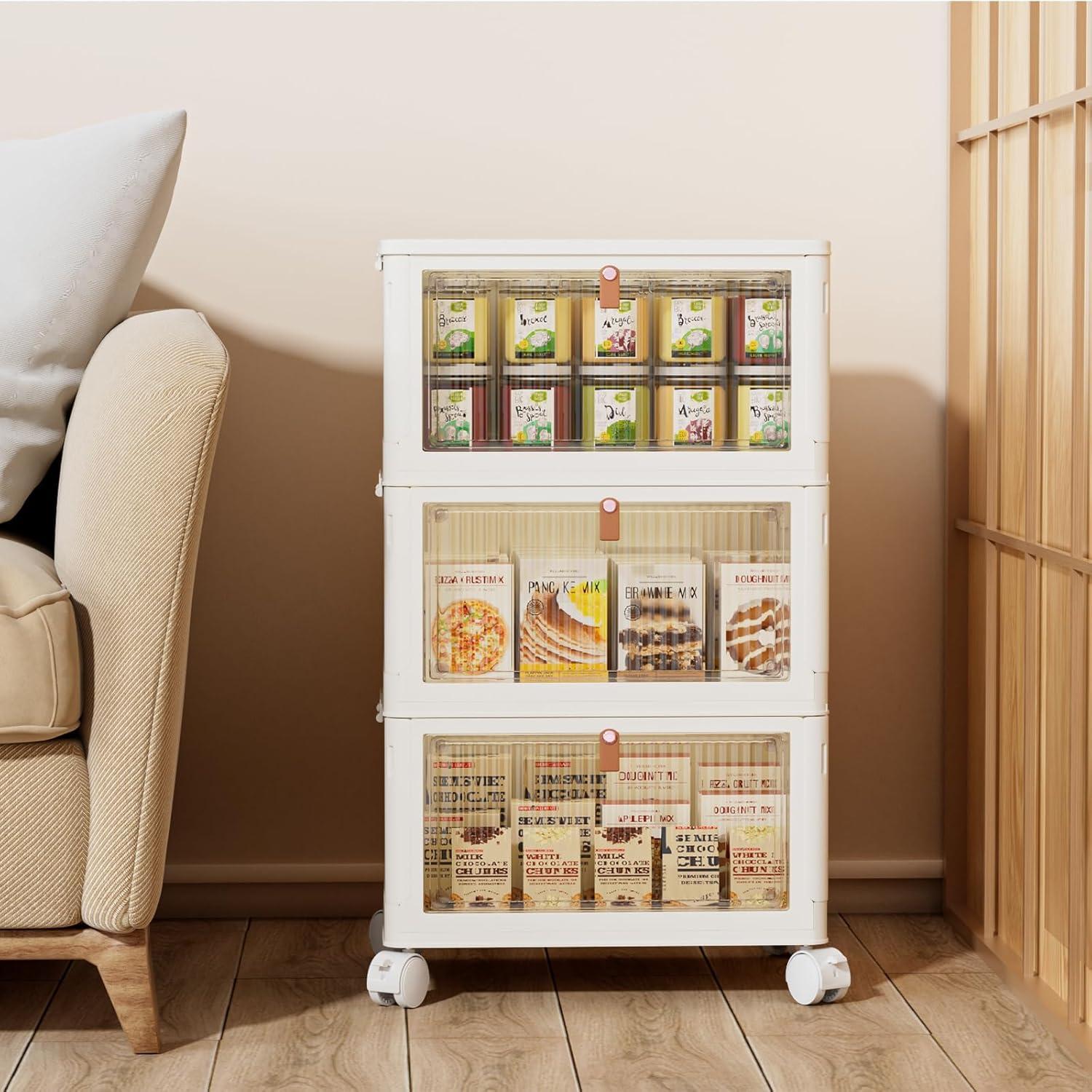 Contenedor de Almacenamiento YFXCVSL 3 Niveles 70L con Ruedas