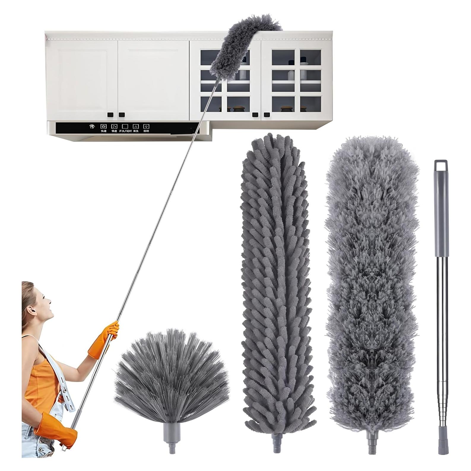 Kit de Plumeros de Microfibra MUXUN con Polo Extensible 254 cm