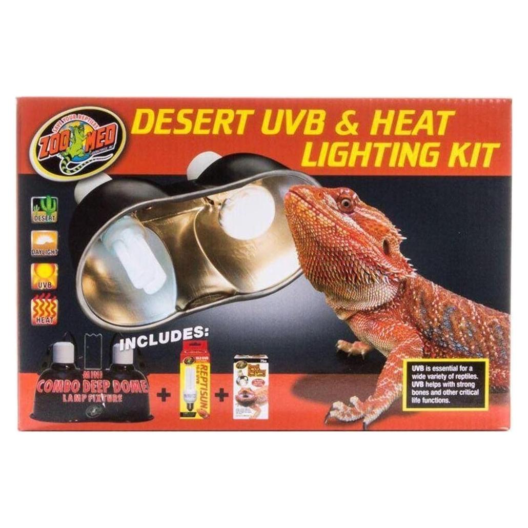 Kit Doble de Iluminación UVB y Calor Zoo Med 3 Piezas