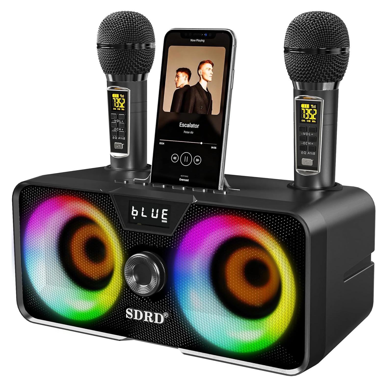 Máquina de Karaoke LSMOEO SD-317 con 2 Micrófonos UHF