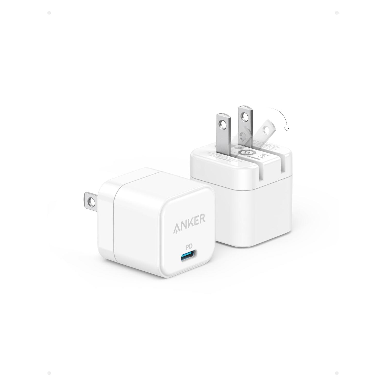 Cargador USB C Anker 20W Plegable - Paquete de 3