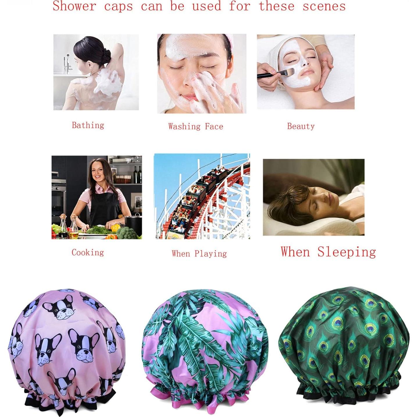 Gorro de Ducha Reutilizable Quanchen Impermeable para Cabello Largo